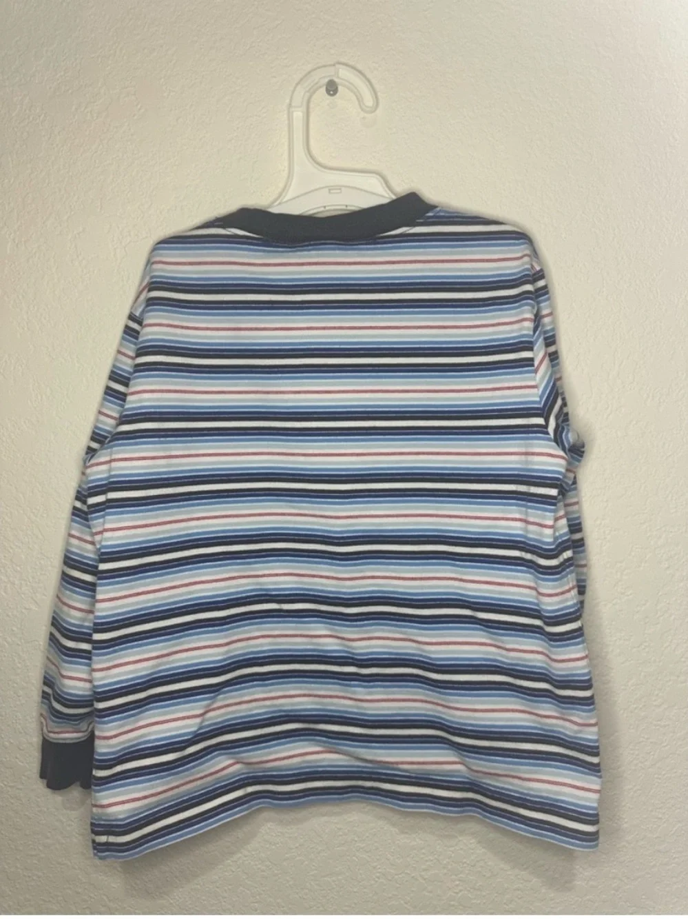 Y2K 04 Gymboree Space Mission Striped Long Sleeve Tee in Blue and White Size 4